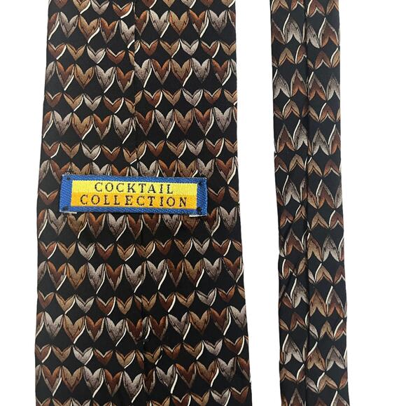 Cocktail Collection Vodka As Seen Under the Microscope Black Brown Geometric Tie - Picture 5 of 8